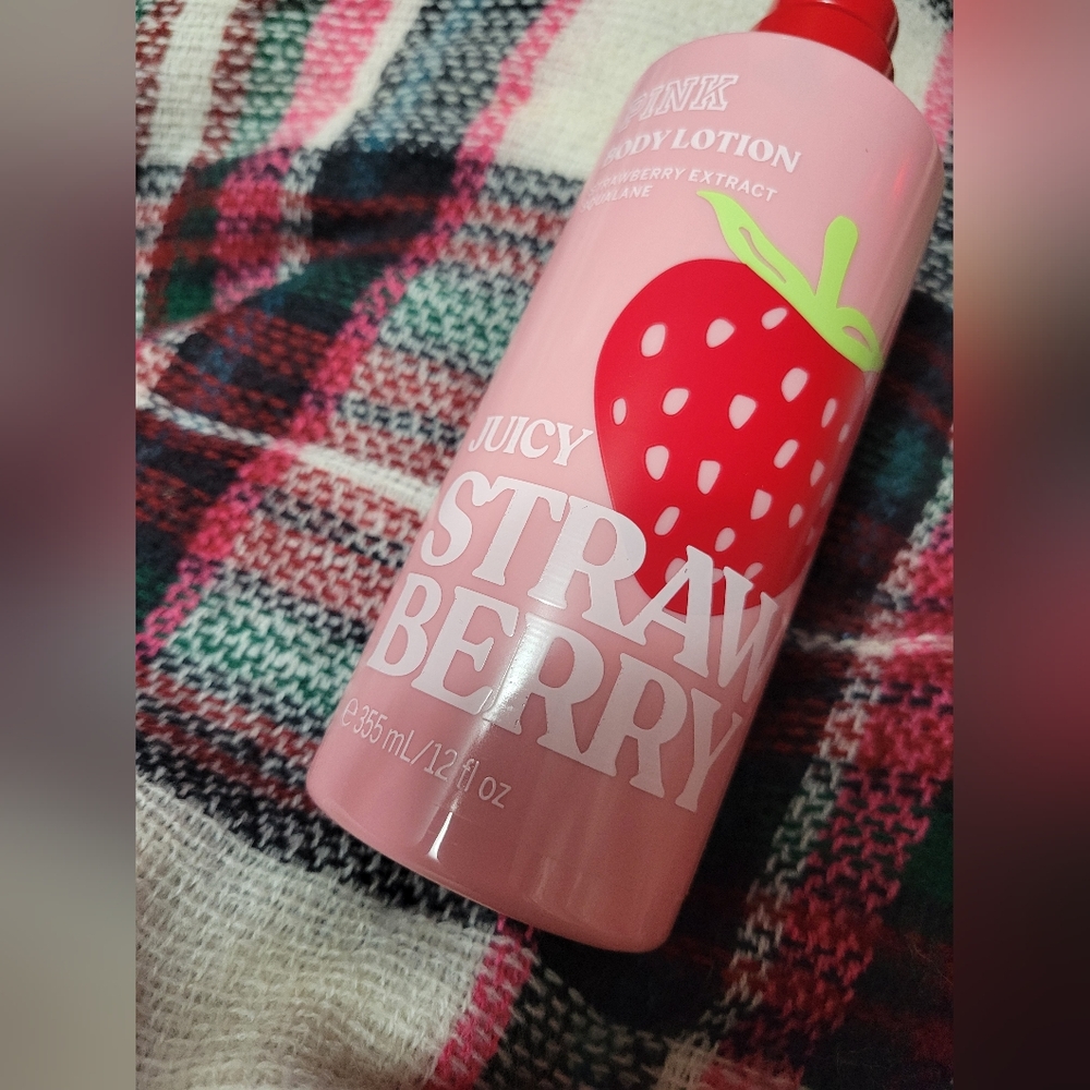 VICTORIA'S SECRET PINK JUICY STRAWBERRY BODY LOTION 12 oz NEW - Picture 3 of 5